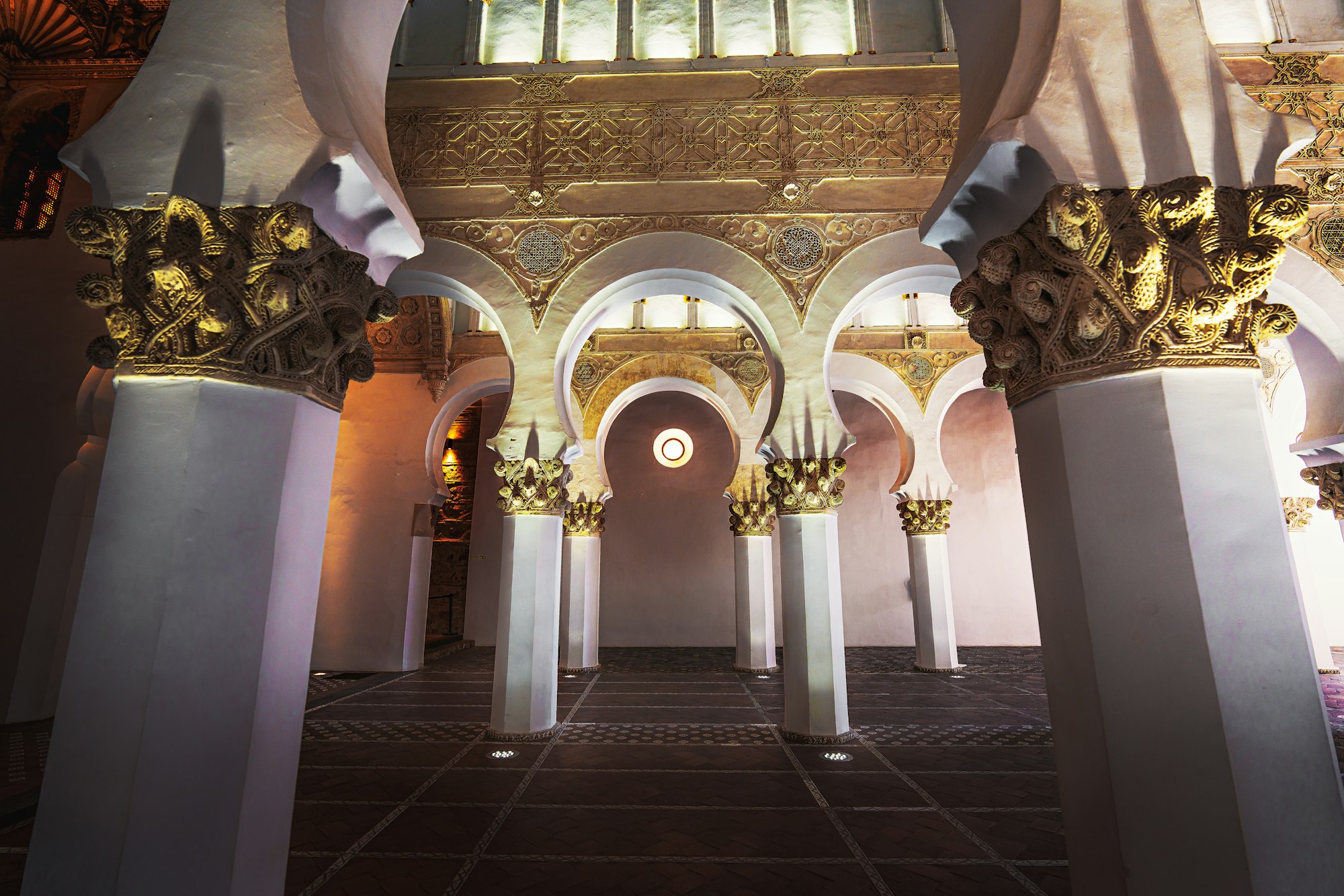 Interior of Santa Maria la Blanca Synagogue - Toledo, Castila La Macha, Spain